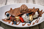 Chocolate Crepes with Gelato